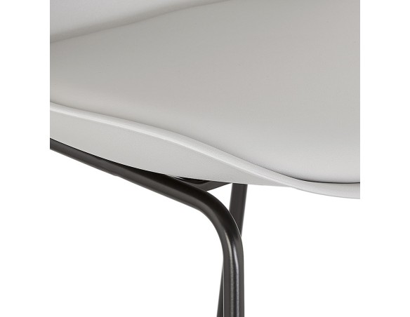 Tabouret de bar CHOKO gris et pieds en métal noir