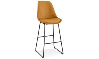 BS05580MUBL 5404028318331 Tabouret de bar BULLY en velours moutarde et pieds en métal noir