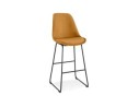 BS05580MUBL 5404028318331 Tabouret de bar BULLY en velours moutarde et pieds en métal noir