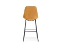 Tabouret de bar BULLY en velours moutarde et pieds en métal noir