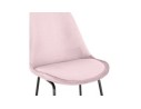 Tabouret de bar BULLY en velours rose et pieds en métal noir