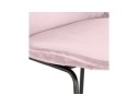 Tabouret de bar BULLY en velours rose et pieds en métal noir