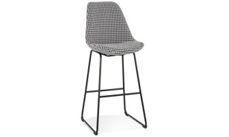 BS05620DIBL 5404028318416 Tabouret de bar BULLY en tissu pied de poule et pieds en métal noir