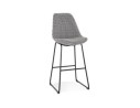 BS05620DIBL 5404028318416 Tabouret de bar BULLY en tissu pied de poule et pieds en métal noir