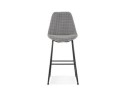 Tabouret de bar BULLY en tissu pied de poule et pieds en métal noir