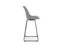 Tabouret de bar BULLY en tissu pied de poule et pieds en métal noir