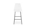 Tabouret de bar ALICE en tissu bouloché blanc et pied traineau en métal noir