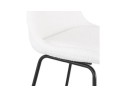 Tabouret de bar ALICE en tissu bouloché blanc et pied traineau en métal noir