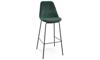 BS05050GEBL 5404028307649 Tabouret de bar SPARK en velours vert et pieds en métal noir