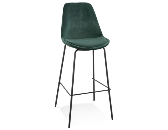 BS05050GEBL 5404028307649 Tabouret de bar SPARK en velours vert et pieds en métal noir
