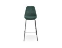 Tabouret de bar SPARK en velours vert et pieds en métal noir