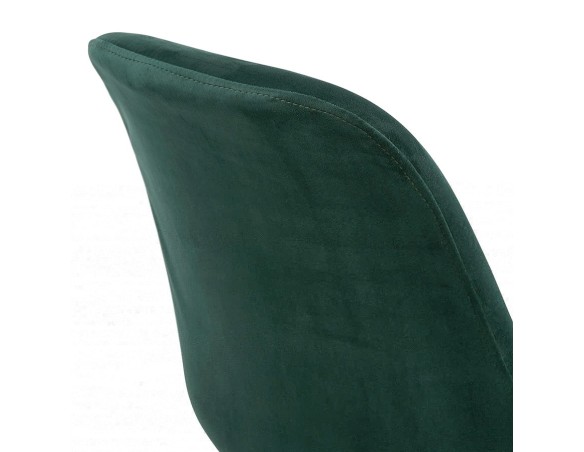 Tabouret de bar SPARK en velours vert et pieds en métal noir