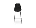Tabouret de bar SPARK en velours noir et pieds en métal noir