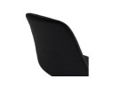 Tabouret de bar SPARK en velours noir et pieds en métal noir