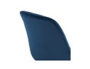 Tabouret de bar SPARK en velours bleu et pieds en métal noir