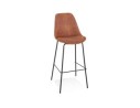 BS05090BRBL 5404028307724 Tabouret de bar TAO en microfibre brune et pieds en métal noir