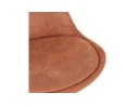 Tabouret de bar TAO en microfibre brune et pieds en métal noir