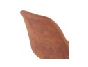 Tabouret de bar TAO en microfibre brune et pieds en métal noir