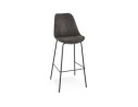 BS05100DGBL 5404028307748 Tabouret de bar TAO en microfibre grise et pieds en métal noir