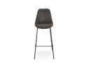 Tabouret de bar TAO en microfibre grise et pieds en métal noir