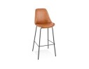BS05110BRBL 5404028307762 Tabouret de bar RITUAL en matière synthétique brune et pied en métal noir