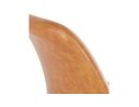 Tabouret de bar RITUAL en matière synthétique brune et pied en métal noir