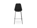 Tabouret de bar ALOE en tissu noir avec pied en métal