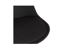 Tabouret de bar ALOE en tissu noir avec pied en métal