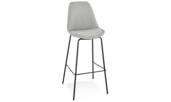 BS05130GRBL 5404028307809 Tabouret de bar ALOE en tissu gris avec pied en métal