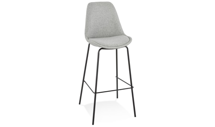 BS05130GRBL 5404028307809 Tabouret de bar ALOE en tissu gris avec pied en métal