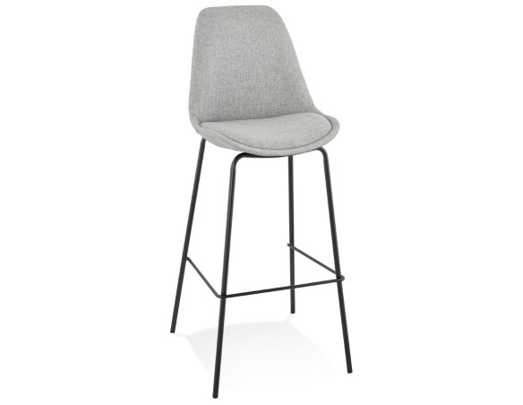 BS05130GRBL 5404028307809 Tabouret de bar ALOE en tissu gris avec pied en métal