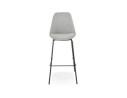 Tabouret de bar ALOE en tissu gris avec pied en métal