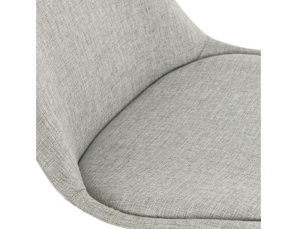 Tabouret de bar ALOE en tissu gris avec pied en métal