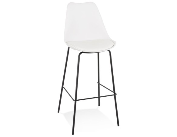 BS05140WHBL 5404028307823 Tabouret de bar design LEMON blanc avec pied en métal noir