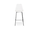 Tabouret de bar design LEMON blanc avec pied en métal noir