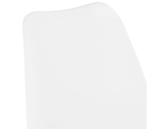 Tabouret de bar design LEMON blanc avec pied en métal noir