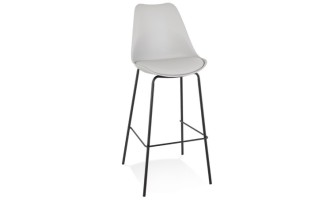 BS05160GRBL 5404028307861 Tabouret de bar design LEMON gris avec pied en métal noir