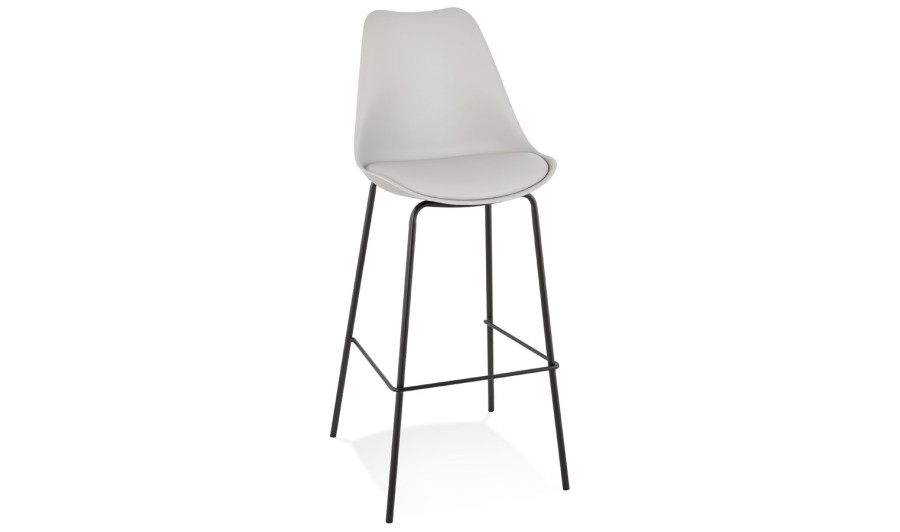 BS05160GRBL 5404028307861 Tabouret de bar design LEMON gris avec pied en métal noir