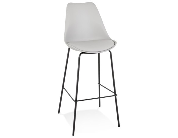 BS05160GRBL 5404028307861 Tabouret de bar design LEMON gris avec pied en métal noir
