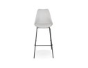 Tabouret de bar design LEMON gris avec pied en métal noir