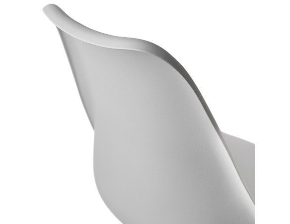 Tabouret de bar design LEMON gris avec pied en métal noir