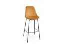BS05670MUBL 5404028318515 Tabouret de bar SPARK en velours moutarde et pieds en métal noir