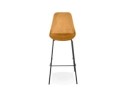 Tabouret de bar SPARK en velours moutarde et pieds en métal noir