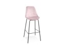 BS05690PIBL 5404028318553 Tabouret de bar SPARK en velours rose et pieds en métal noir