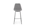 Tabouret de bar SPARK en tissu pied de poule et pieds en métal noir
