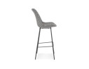 Tabouret de bar SPARK en tissu pied de poule et pieds en métal noir