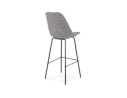 Tabouret de bar SPARK en tissu pied de poule et pieds en métal noir