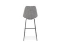 Tabouret de bar SPARK en tissu pied de poule et pieds en métal noir