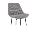 Tabouret de bar SPARK en tissu pied de poule et pieds en métal noir