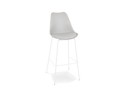 BS05940GRWH 5404028331729 Tabouret de bar design LEMON gris avec pied en métal blanc